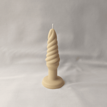 Load image into Gallery viewer, Organza Cream Butt Plug Candle Hand Poured Soy Wax Candle in the shape of a sex toy
